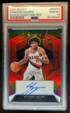 2022-23 Select Shaedon Sharpe Rookie RC Red Prizm Auto #66/99 PSA 10