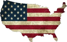 US Flag Metal Tin Sign Rustic 14x8 Inch