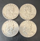 Franklin Half Dollar 50C Lot of 4 (Mixed Dates) 90% Silver