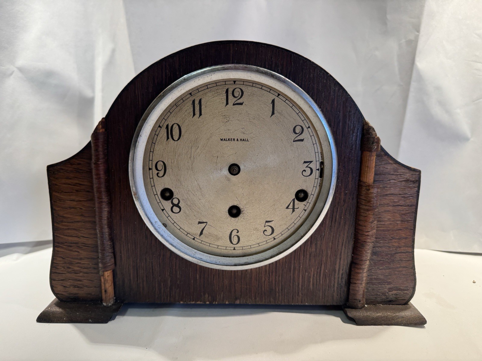Antique English Art Deco Mantel Clock With Westminster Chime