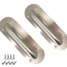 2-Piece Set of 8-inch Stainless Steel Sliding Door Handles Garage Door/fire D...