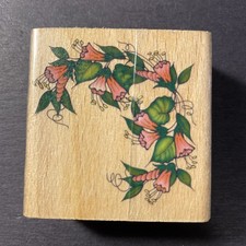 Flower Vine - Rubber Stamp - Wood Mounted
