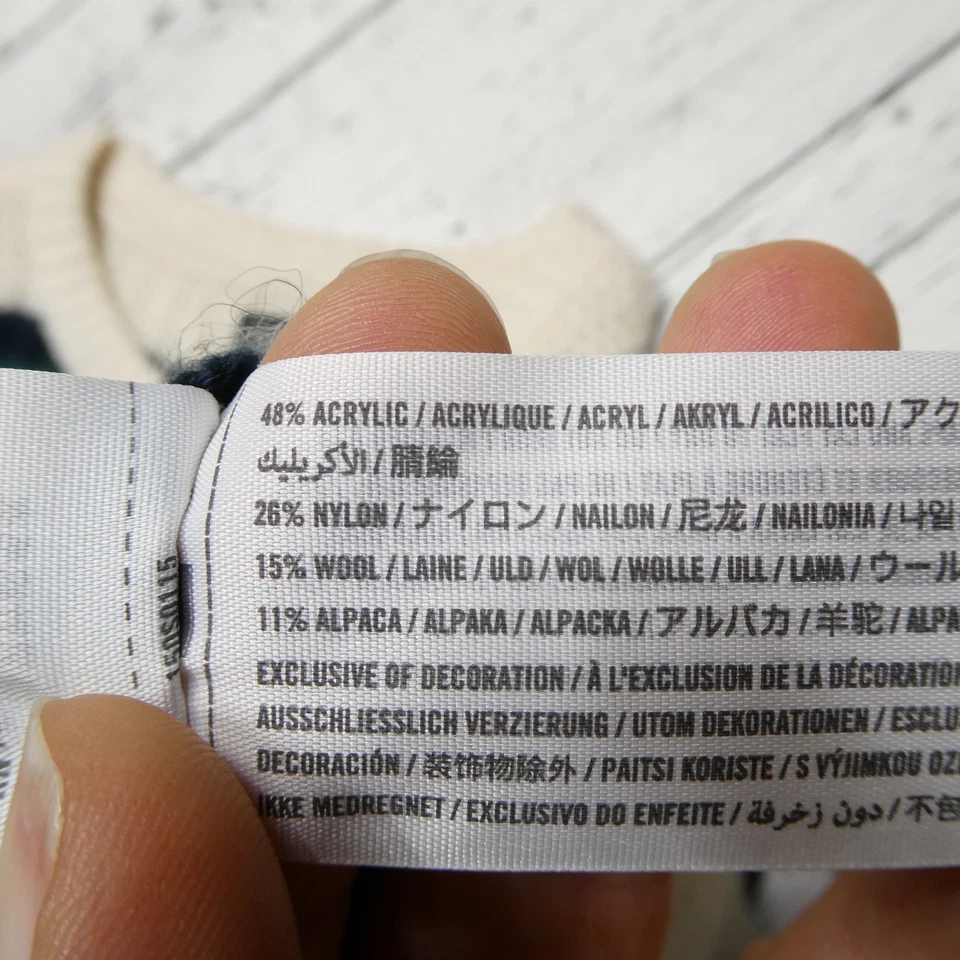 Suéter Abercrombie & Fitch Mujer Pequeño Verde Crema Negro Tejido a Rayas Pullover Foto 4 de 4