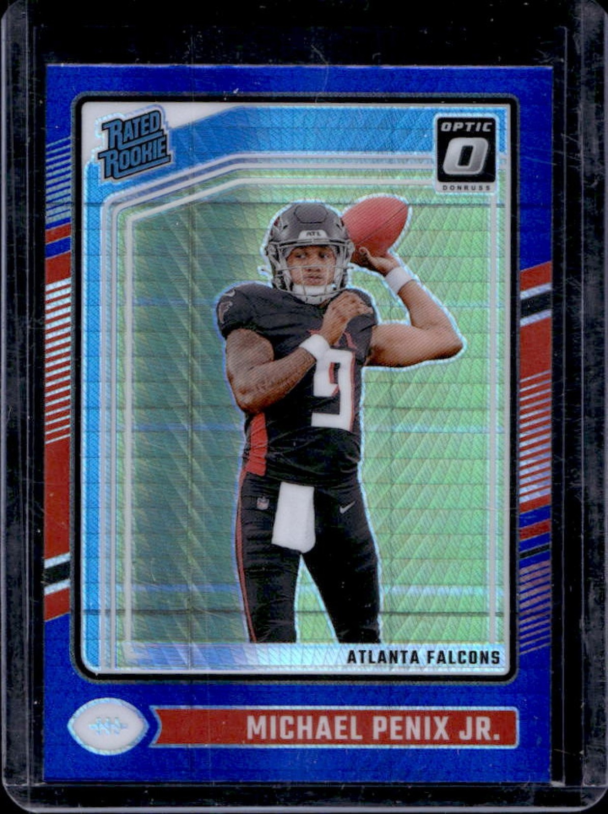 2024 Donruss Optic Michael Penix Jr. Blue Hyper Rated Rookie #279 Falcons