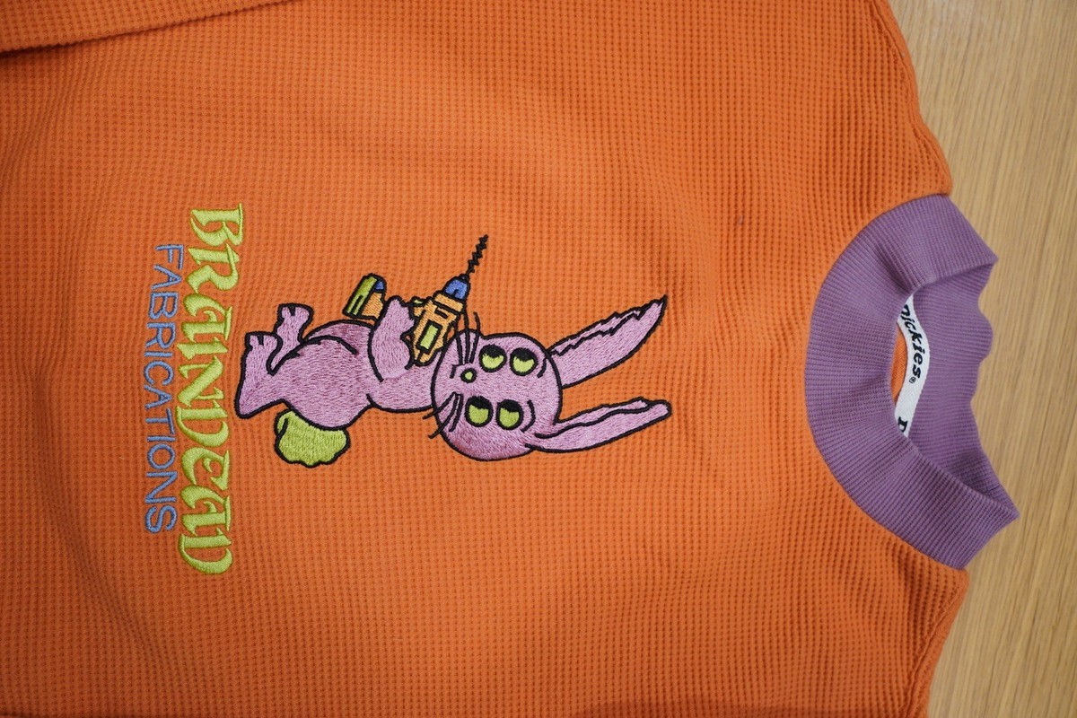 Dickies x Brain Dead Orange Purple Waffle Knit Rabbit Graphic