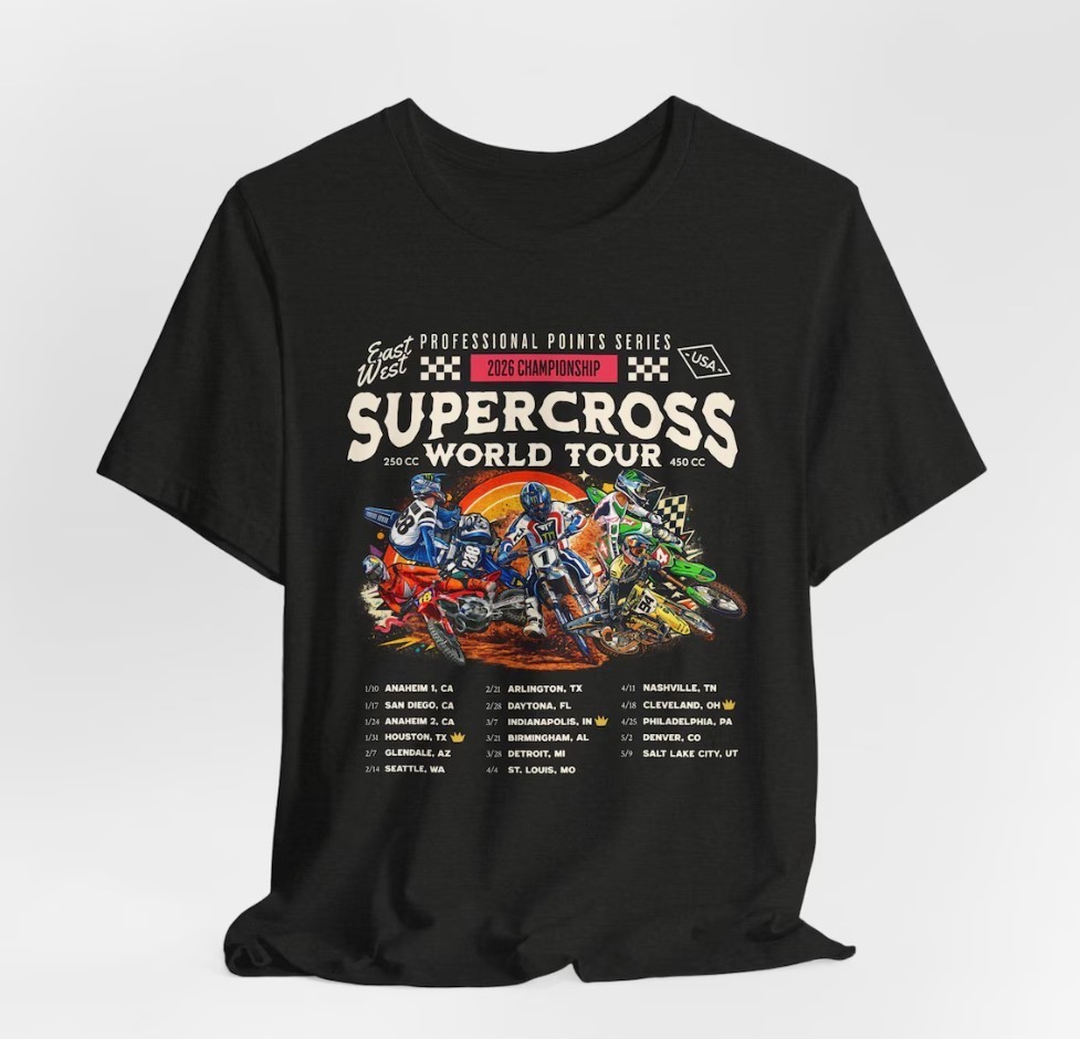 Supercross 2026 Championship World Tour Motocross Racing T-Shirt S-3XL
