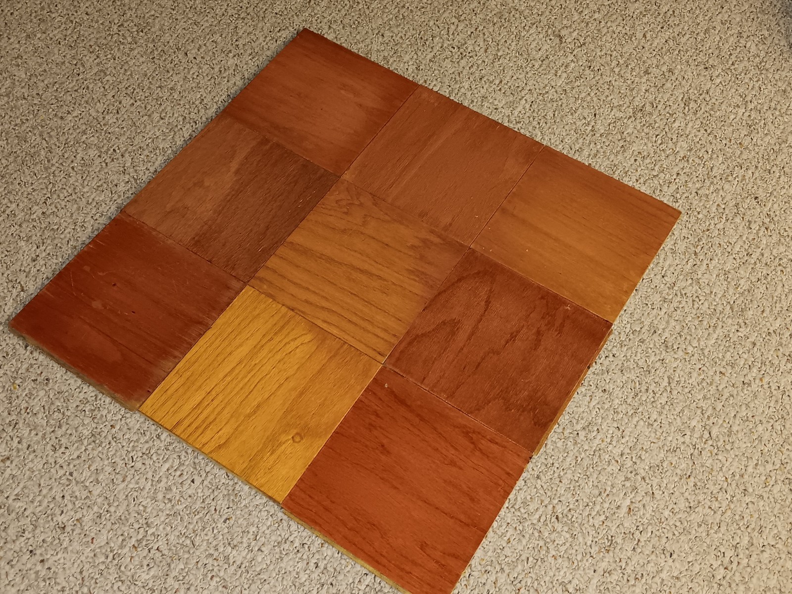 9 USED Vtg. BRUCE Oak  9x9 Parquet Floor Tiles REFINISHED flooring MCM