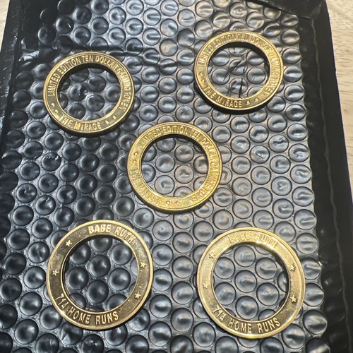 VTG 5- Gaming Token Coin Holders” The Mirage”“ Babe Ruth” Holders