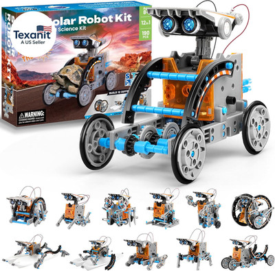 12-In-1 Solar Robot Building Kit STEM Gift for Boys Aged 8-13, DIY Science Educa
