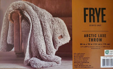 NEW FRYE Arctic Luxe Faux Fur Luxury Throw, Reversible GRAY 60" X 70"