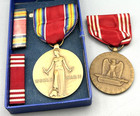 WWII Army Good Conduct. Freedom Victory Medals & Ribbons Sets With Cardboard Box — photo 2