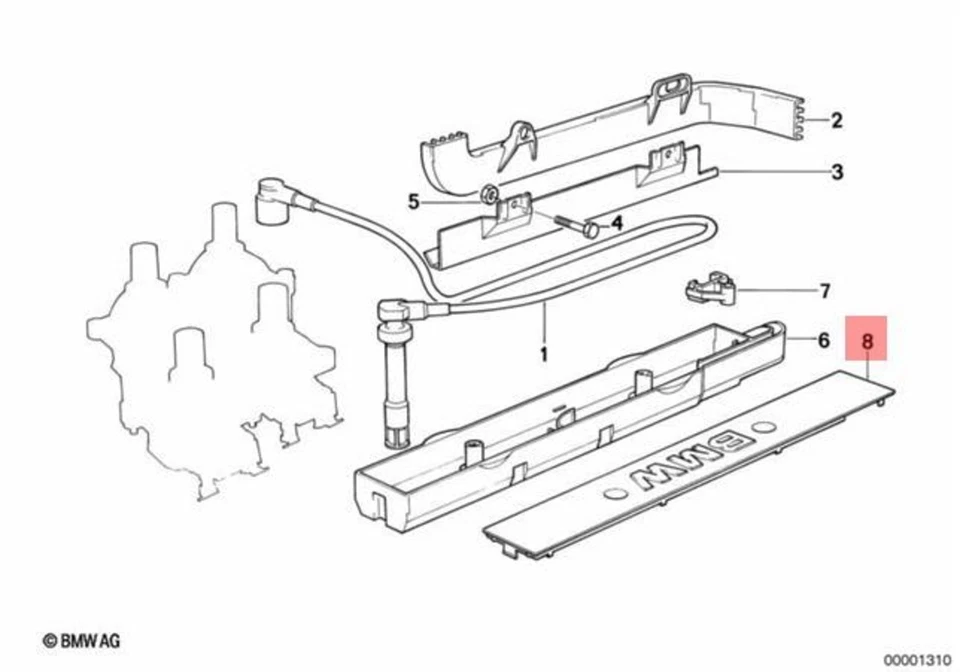 Cubierta Original BMW Z3 E30 E36 318i 318is 318ti Z3 1.9 2.8 12121721661 Foto 2 de 3