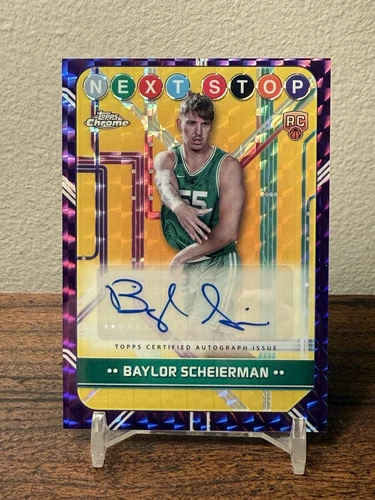 Baylor Scheierman 2024-25 Topps Chrome Next Stop Purple Geometric Rookie RC Auto