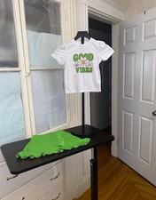 Green Skirt with Ruffle Hem Set Size 5-6,Girl's Skirt Set