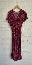 ZARA Roses Floral Printed Maxi Dress viscose draped summer dress boho Size XS