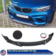CS STYLE FRONT BUMPER LIP SPOILER SPLITTER CARBON COLOR FOR BMW F87 M2 2016-2021