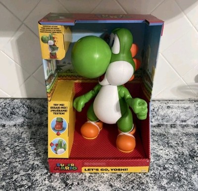 New SUPER MARIO Let's Go, Yoshi! 12-Inch-Tall Interactive Action Figure with 20+