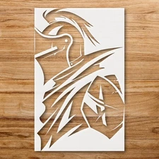 Medieval Knight Vector Art Stencil for Custom Painting Projects - StencilAir