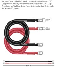 Battery cable igreely 2 AWG Gauge wire made with OFC Copper 3ft/90cm