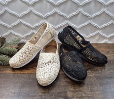 TOMS Crochet Lace Espadrille Flats Slip-on Ca...