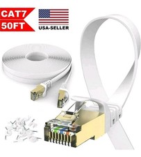 50FT CAT7 CAT 7 Flat Ethernet Cable LAN RJ45 Internet Router Cord 50 Feet 3