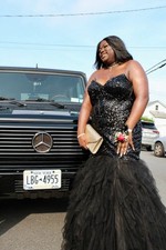 Women’s Black Strapless Sweetheart Sequin Ruffle Mermaid Gown Long Plus 18
