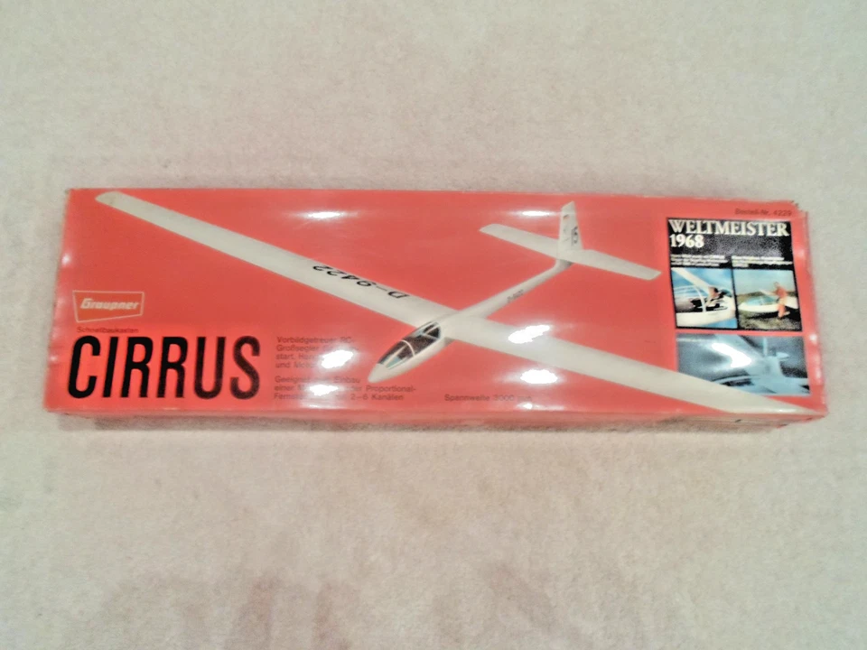 Vintage Graupner "CIRRUS" Radio Control Balsa Sailplane Kit. - Image 2 of 4