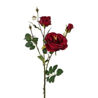 Artplants Kunst Zweig Rose Fralgo, Rot, 65Cm