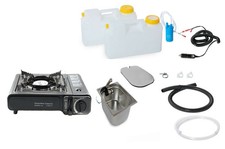 12V Camping Spüle Bausatz Waschbecken Spülbecken Abdeckung Mercedes VW Gaskocher