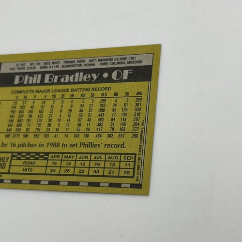 1990 Topps #163 Phil Bradley - Picture 8 of 8