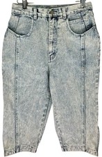 Vintage Stefano World Wide Acid Wash Highwaisted Mom Jean Shorts Size 11 Womens