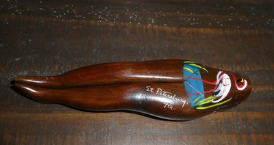 Vintage Folk Art HANDMADE WOODEN NUTCRACKER ''Ladie's Legs'' St Petersburg FLl!!
