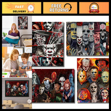 4 Pack Horror Diamond Art Kits for Adults - Beginner-Friendly Diamond Painting S