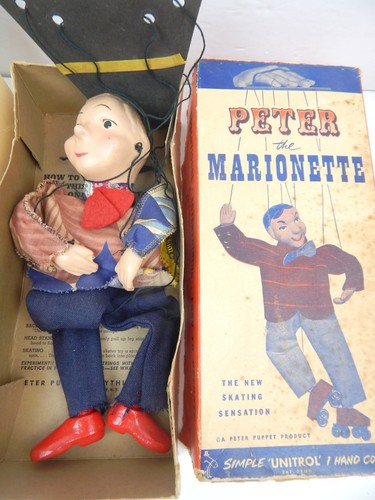 7C Peter Puppet Playthings Marionette PETER PATTY Figures w/ Boxes 1950's - Picture 3 of 7