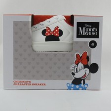New Disney Minnie Mouse Girls Character White Sneakers Shoes Size 4