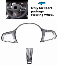 Gloss Carbon Fiber Print Sport Steering Trim Cover Fits 21-23 G22 G23 G26 430i