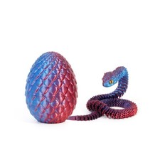 Gradient 3D Printed Articulated Snake Egg Set  Home Decor
