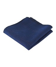 Mens Boys Kids Matching Check Tweed Handkerchief in Navy Blue Pocket Square