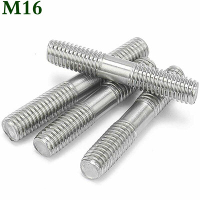 M16 45mm-200mm 304 Stainless Steel Double End Threaded Bar Stud Bolts Screws Rod