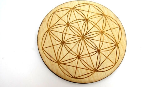 BAMBOO Flower of Life Grid Board 5 inch Healing Crystals Protection Blessing - Picture 1 of 1