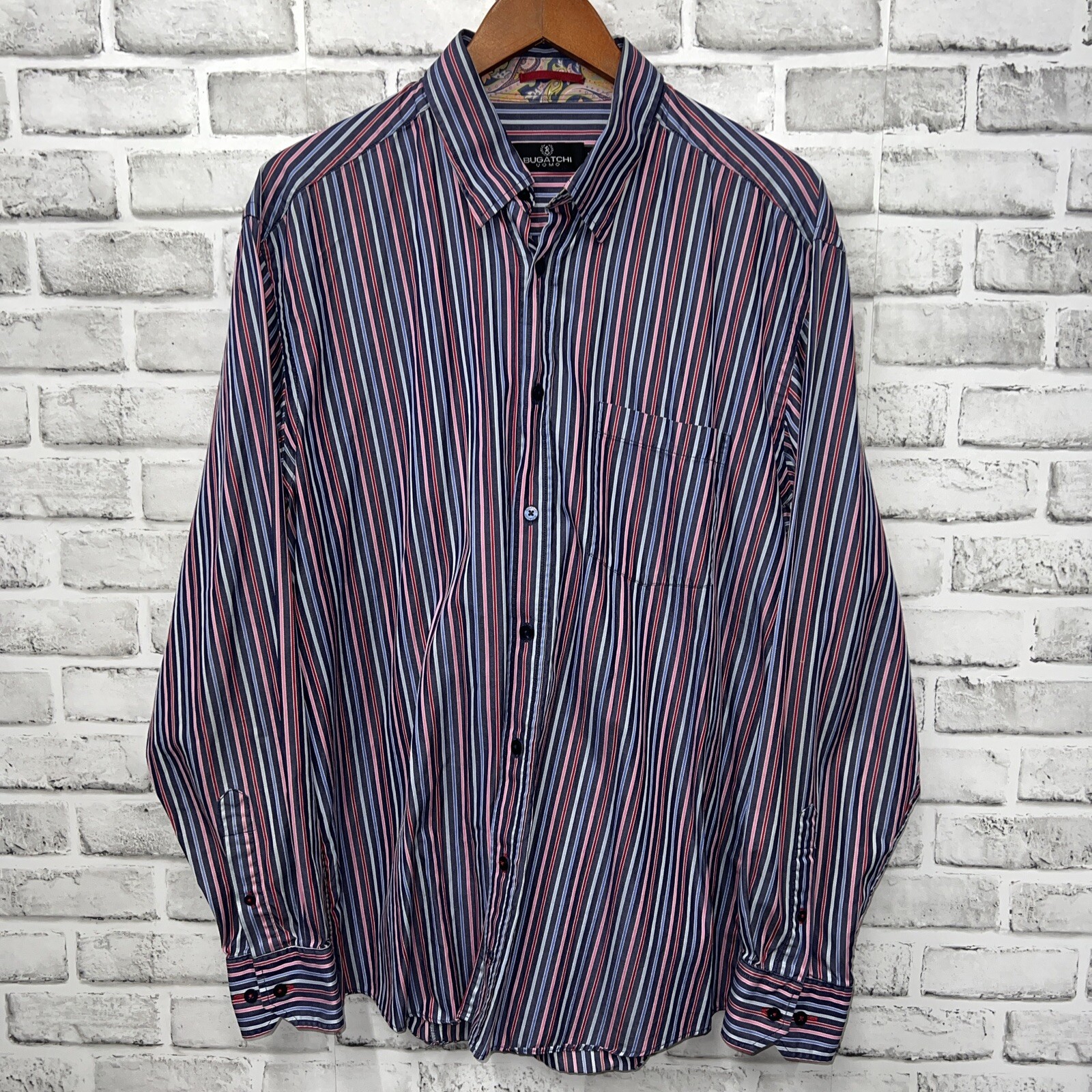 Bugatchi Uomo Multicolor Striped Button Up Shirt … - image 1