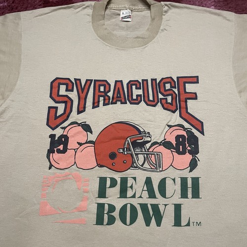 1989 Vintage SYRACUSE ORANGEMEN T-Shirt Medium Large PEACH BOWL Football NCAA