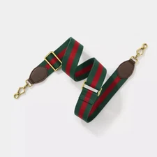 New Crossbody Shoulder Strap For Gucci Replacement No Logo Green Red Web Leather