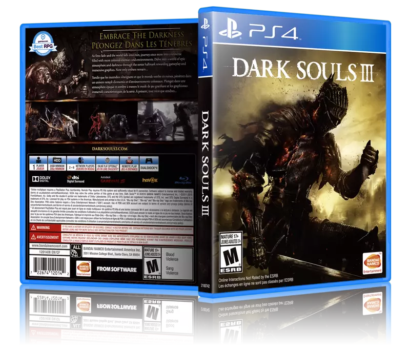 Dark Souls III - Replacement PS4 Cover and Case. NO GAME!!