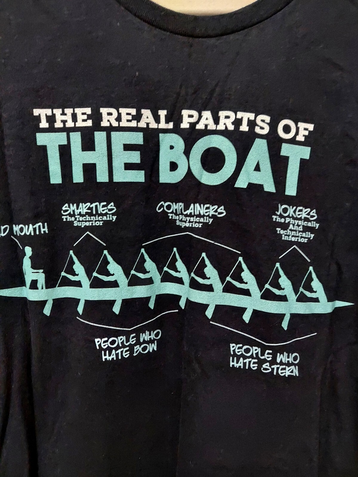 FILA T shirt divertente The Real Parts of A Boat Rowing uomo tg. L NUOVO