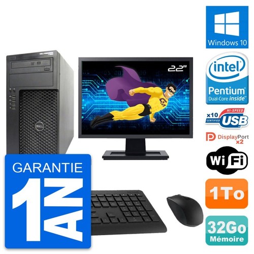PC De Bureau Dell Precision T1650 MT - G2020, 16Go RAM, 960Go SSD, Win10, Wifi (reconditionné)