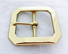 Solid Brass Gun Belt Buckle Clipped Corners Western Utiltiy Shiny Sizes New