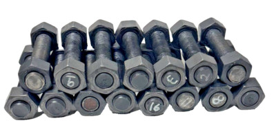 HIGHLAND THREADS 15 SETS OF 2 HEX NUTS AND STUD SIZE 1IN-8X7IN GRADE B7 2H