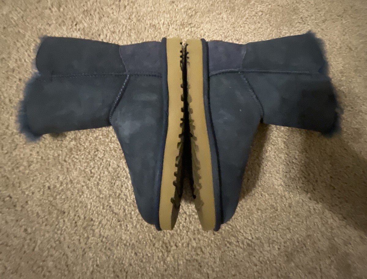 UGG BAILEY BUTTON II NAVY SUEDE SHEEPSKIN CLASSIC WOMEN UGG Bailey Button 2 Navy Suede Tan 3056 Women\'s Size 5 main image 0