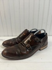 Johnston Murphy Double Monk Strap Leather Dress Shoes 10 M Made in Italy - SB4